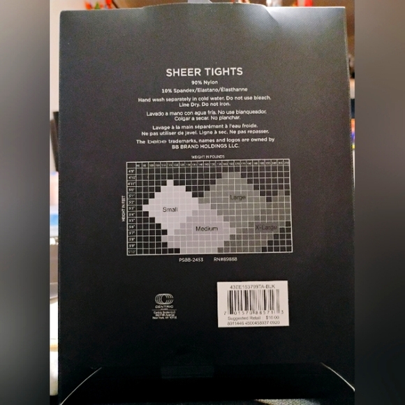 NWT bebe Sheer Nylon Tights. - Picture 2 of 2
